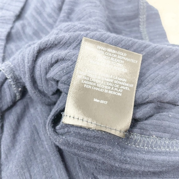 BLACK SWAN Women’s Navy Blue Ribbed Cutout Back Boho Dress Crochet Trim Size M - Picture 8 of 8